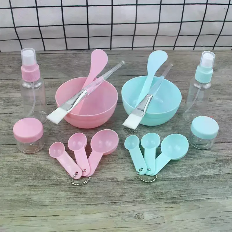 8 szt./zestaw Pędzel do Twarzy Miska Łyżeczka Zestaw Pędzel do Masek Sztyft do Masek DIY Narzędzia Kosmetyczne Narzędzia do Mieszania Pielęgnacja Skóry Akcesoria do Makijażu Pielęgnacja Skóry Kobiety