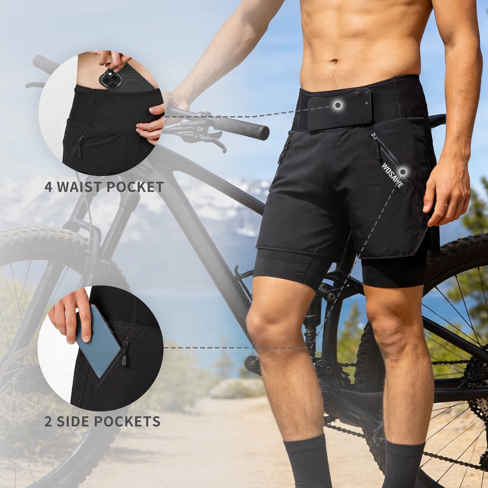 WOSAWE 2-in-1 gepolsterte MTB- – Mountain Biking Shorts Women Bewertung und Preis