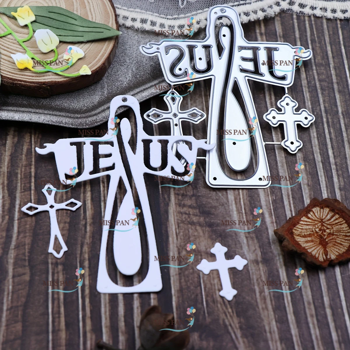 Nowy Jesus i krzyżowe metalowe matryce do scrapbookingu DIY ręczne narzędzie do produkcji albumów litera dekoracji jezusa