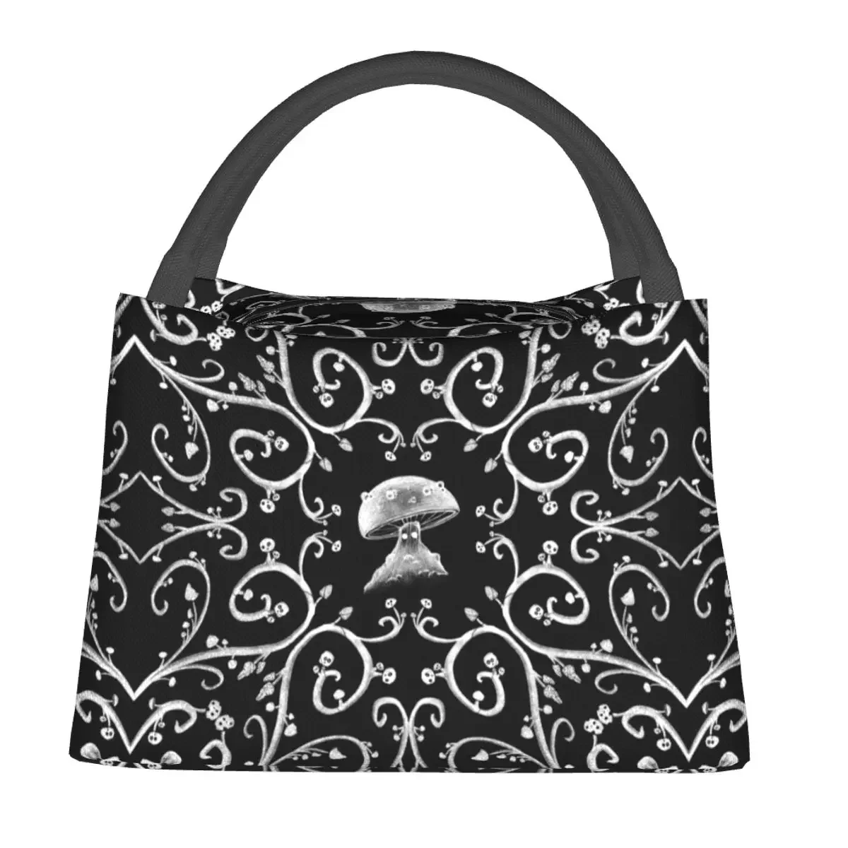 

Gothic Mushroom Lunch Bag Spooky Witchy Fashion Lunch Box Travel Portable Thermal Lunch Bags Print Cooler Bag