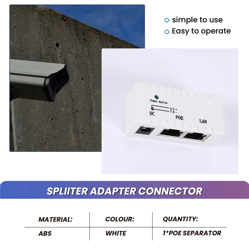 

ABZW Poe Splitter Poe Injector Rj45 DC 5,5 мм X 2,1 мм Вход Пассивный Poe Injector Разъем адаптера для сетевой камеры IP