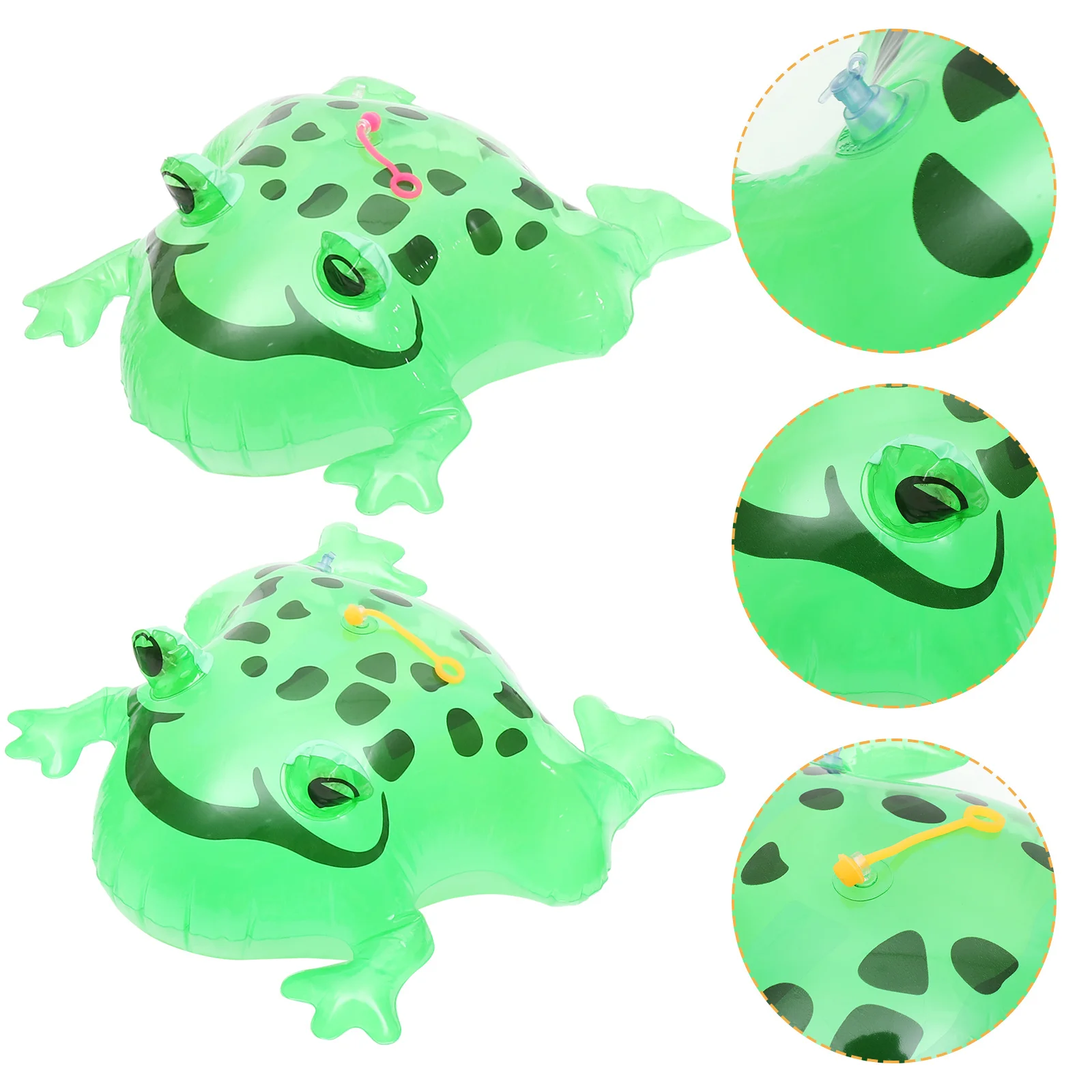 2Pcs Inflatable Frog Bounce Balloons Vibratory Flashing Lights Pool Party Decoration Bouncy Plaything Inflatable Frogs Toy