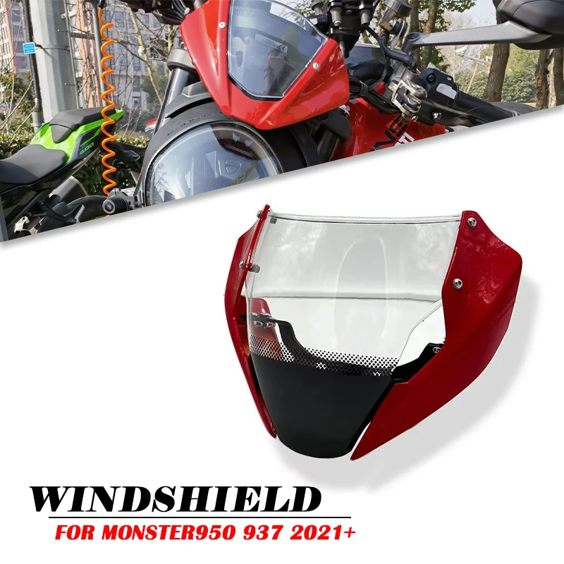 

Motorcycle Accessories Sports WindScreen Windshield Viser VIsor Wind Deflectors Fits For Ducati Monster 950 937 2021 2022