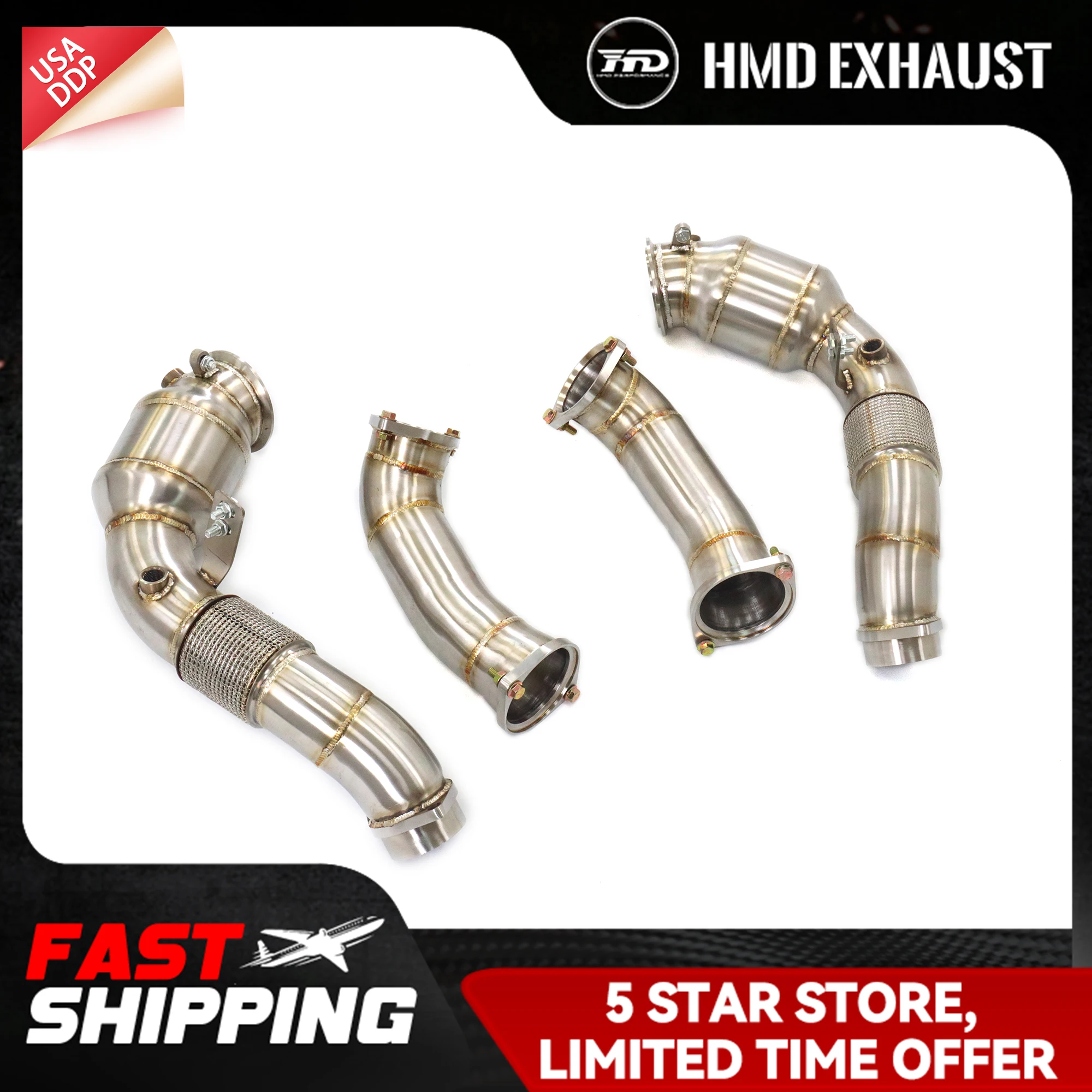 

HMD SS304 for BMW M5 F90 LCI Downpipe Exhaust system with Catalytic Converter High performance for car