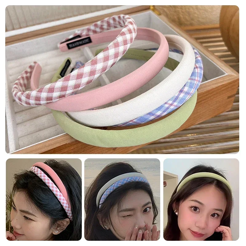 Solid Fabric Fine Hair Band Korean Simple Headband Fresh All-match Makeup Face Wash Hair Hoop Hairband Girls Hair Accessories