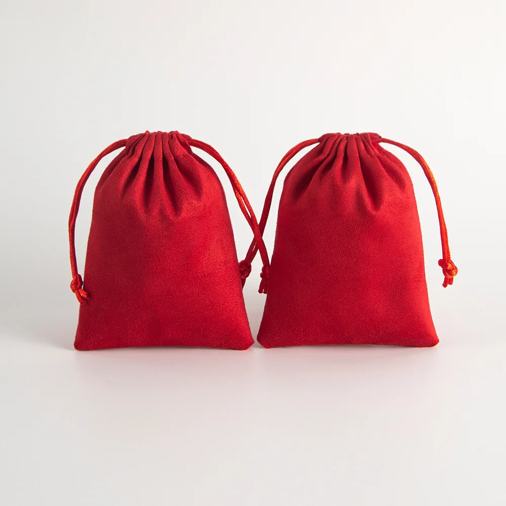 Purple Velvet Jewelry Bags 10-Pack, Drawstring Gift Pouch