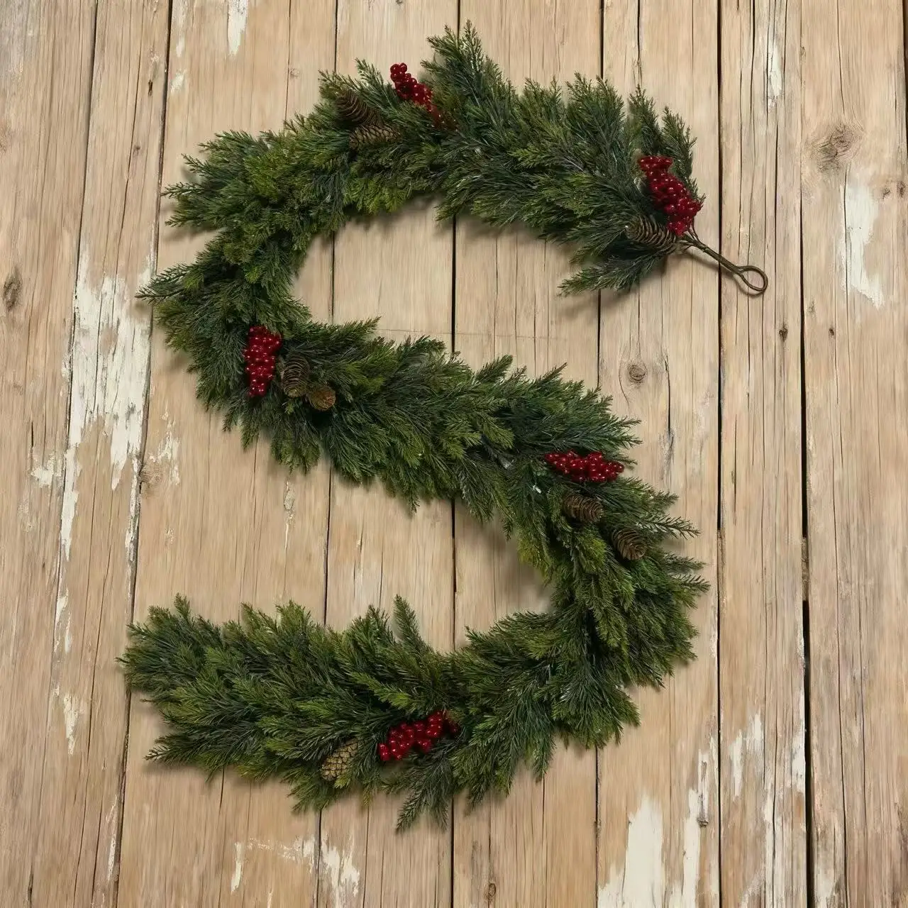 Flexible Artificial Cedar Vine 180cm 270cm Green Pine Branch Garland for Holiday Staircase Wall Door Decoration
