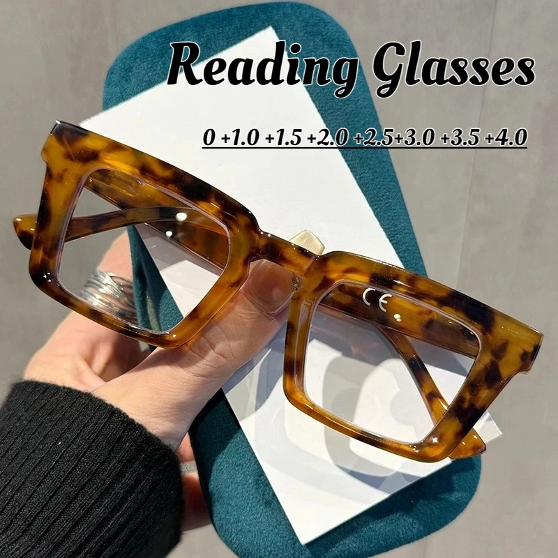 

Unisex Classic Square Frame Anti-blue Light Presbyopia Glasses Fashionable High-definition Comfortable Reading Glasses 0 To +4.0