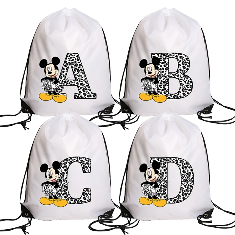 Mickey Mouse Disney Boys Drawstring Bag Sports Waterproof Backpack Bundle Pocket Cartoon Anime Terylene Basketball Bags Gifts