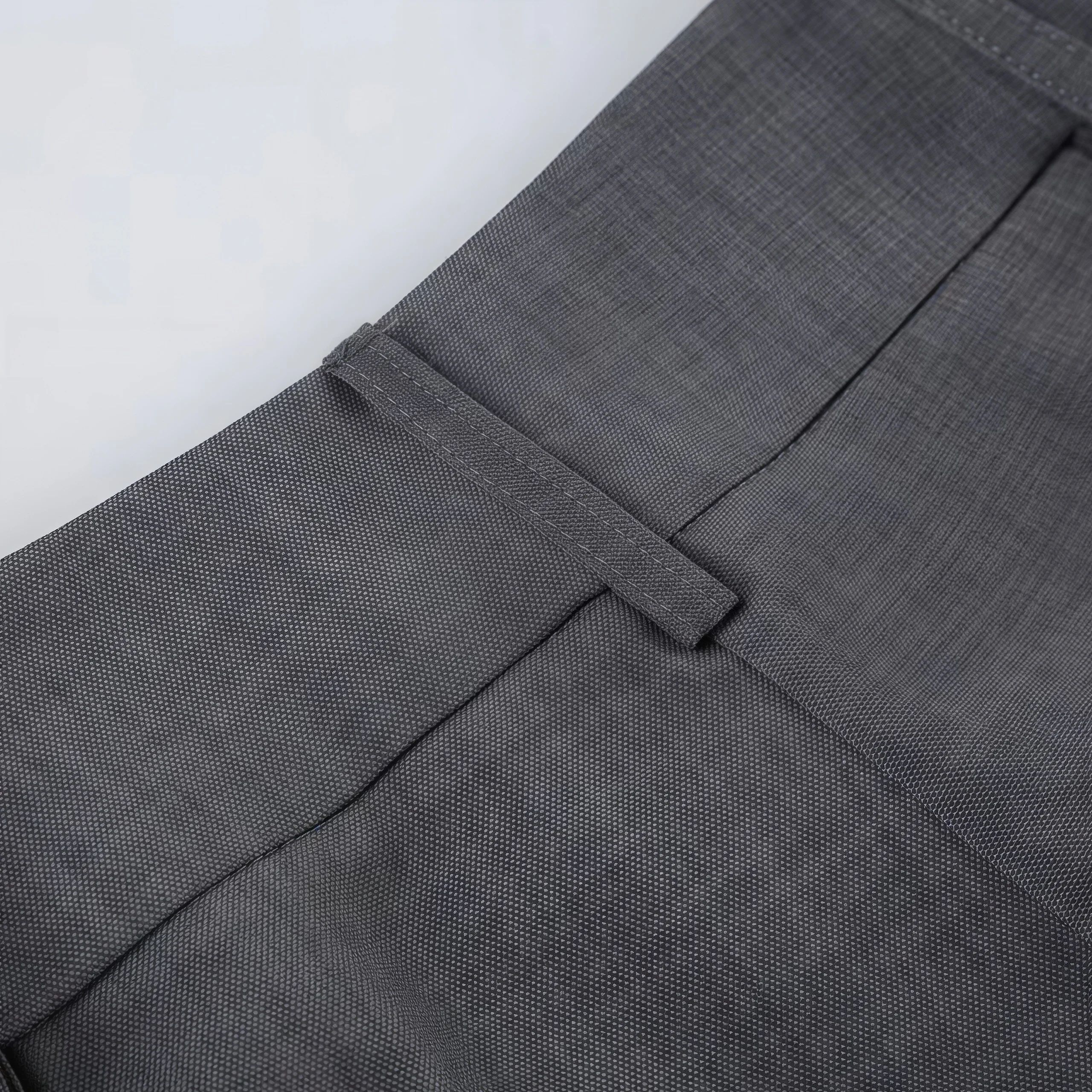 Y2K Retro Low-Rise Geraffte Schlaghose für Damen, Graues Anzugmaterial, Weit Ausgestellte Hose, Vintage Y2K Street Office Casual Lange Hose – Detail 7