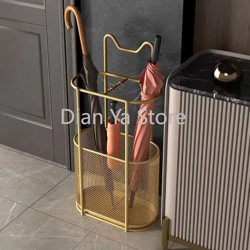 

Storage Box Umbrella Stand Holder Gold Parasol Wall Metal Umbrella Stands Sheath Suporte Sombrinha Home Decorate Accessories