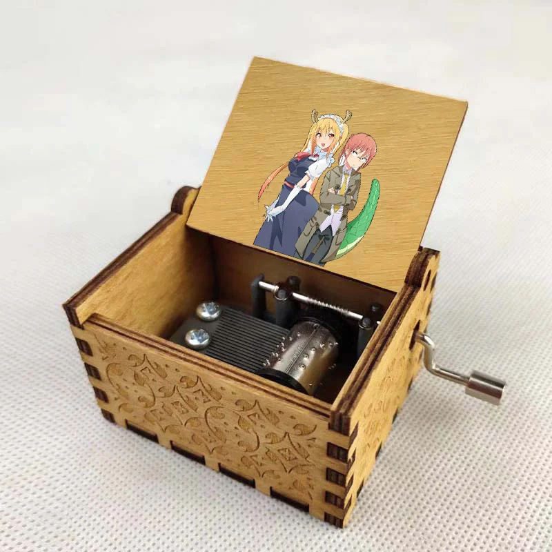 

Music Box Wooden Hand Cranked Birthday Gift Kids Christmas Halloween Gifts For anime Miss Kobayashi's Dragon Maid music box