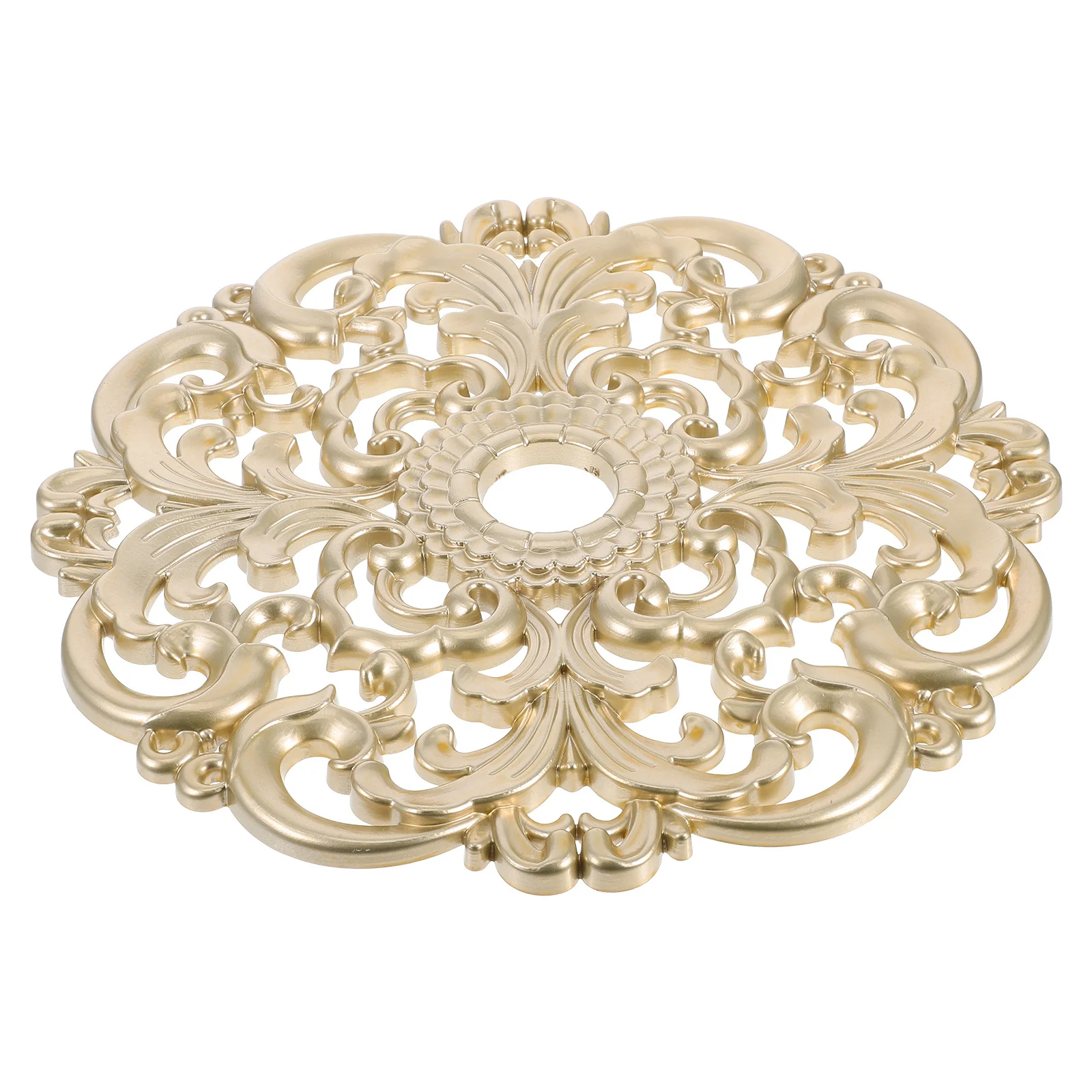 

European Style Round Ceiling Medallion Plastic Decorative Cover for Light Fixtures Fans Home Interior Living Room Bedroom