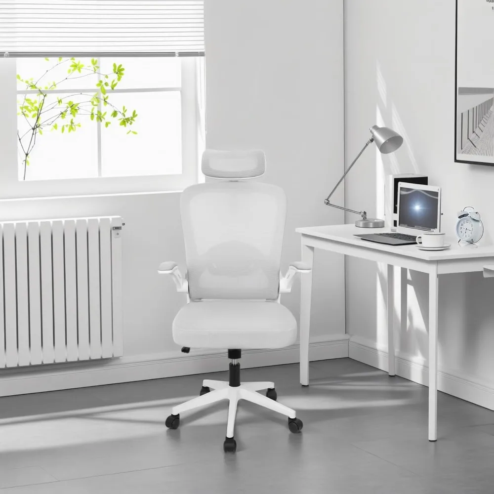 Chaise de Bureau Ergonomique en Maille, avec Support Lombaire, à Comcussion Réglable, Idéale pour les Tâches d'Ordinateur