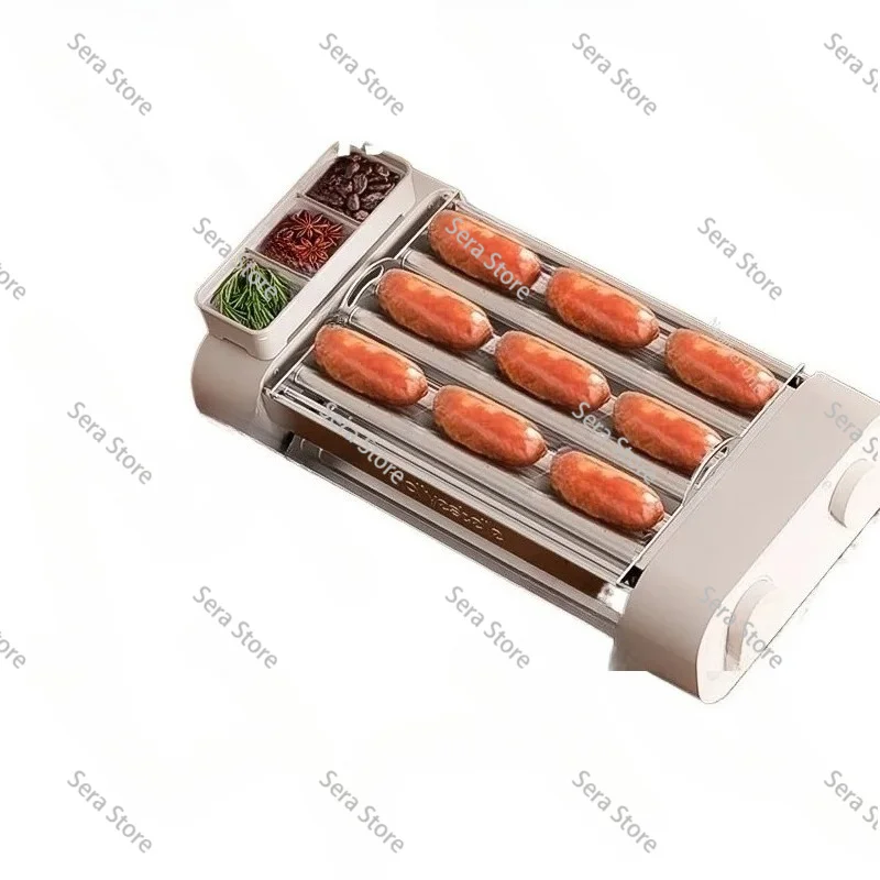 寮の部屋用朝食メーカー多機能ソーセージグリルミニ家庭用ホットドッグマシン3in1自動電気調理器コンパクト