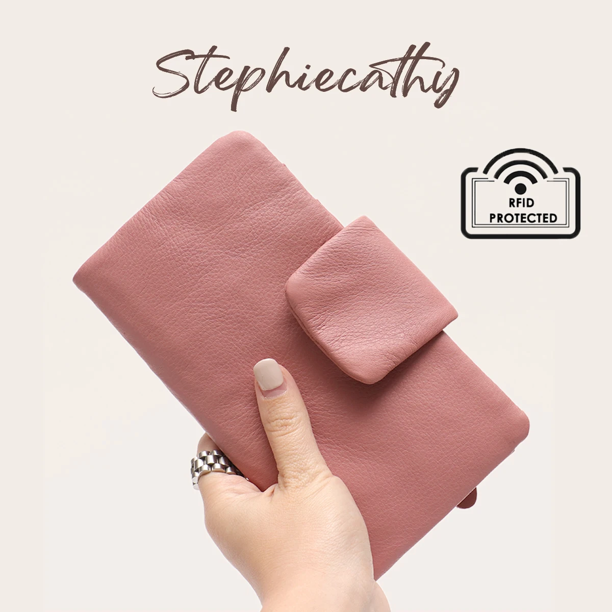 SC Large Functional Flap Long Wallet For Women Fashion Real Leather Cowhide Clutch Handbag Card Coin Purse For Daily Outing Trip