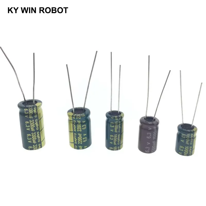 2-20pcs 6.3V High Frequency Low ESR Aluminum Capacitor 820UF 1000UF 1500UF 1800UF 2200UF 3300UF 4700UF 10000UF