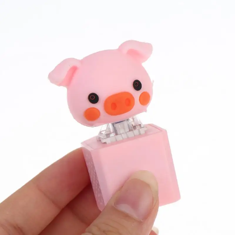 Schwein-Schlüsselanhänger, USB-Tastatur mit Klickmechanismus, Fidget-Taste, LED-Sound-Schlüsselanhänger, entzückendes Design für Taschenanhänger, zur Stressbewältigung, kleine Geschenke. – Detail 5
