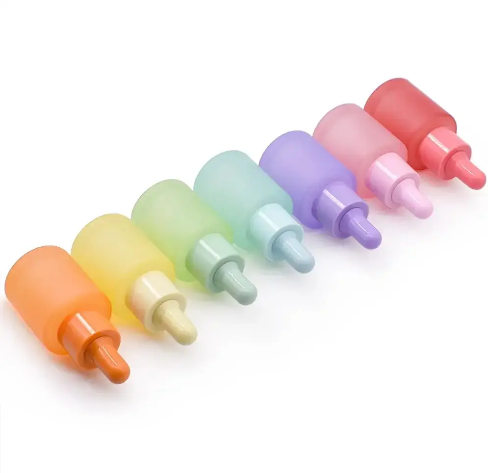 

20ml Macaron Frosted Colored Empty Essence Oils Bottle Small for Massage Oil Liquid Hair Oil Serum Cosmetic Packaging 30ml
