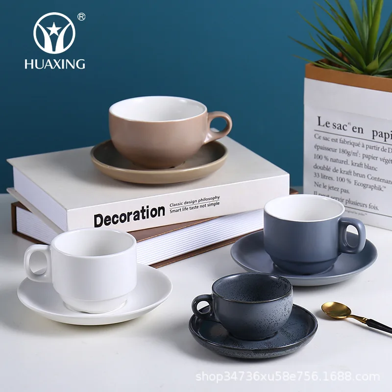 

Coffee Cup and Saucer Set European Large-capacity Coffeeware Creative Simple Style Household Infuser Tea Set Factory Wholesale