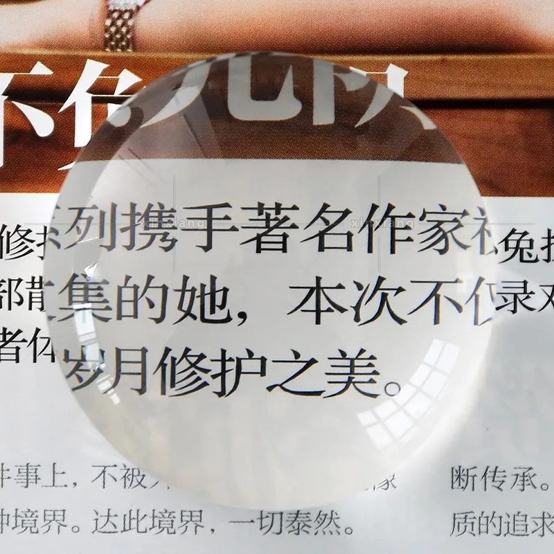 80 مللي متر مادة أكريليك بصرية 10x نصف الكرة مستديرة على البخار الخبز عدسة مكبرة مكتب سطح المكتب زخرفة