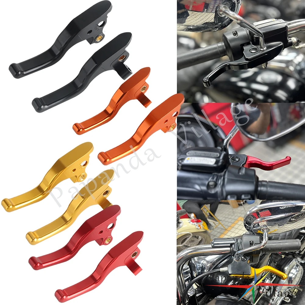 2-3Finger Brake Clutch Lever Motorcycle Short Hand Levers For Harley Touring Electra Road Glide Street Glide FLHFB FLHTP FLTRX