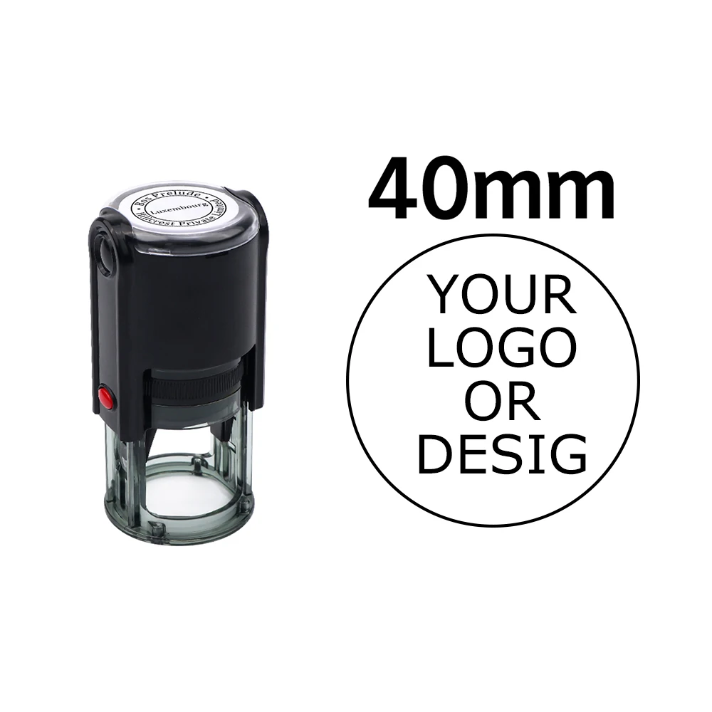 Benutzerdefinierter selbstfärbender Stempel 25/30/40/50 mm rundes Logo-Design P personalisierter Presstyp-Tintenstempel für Hochzeitseinladungsumschläge