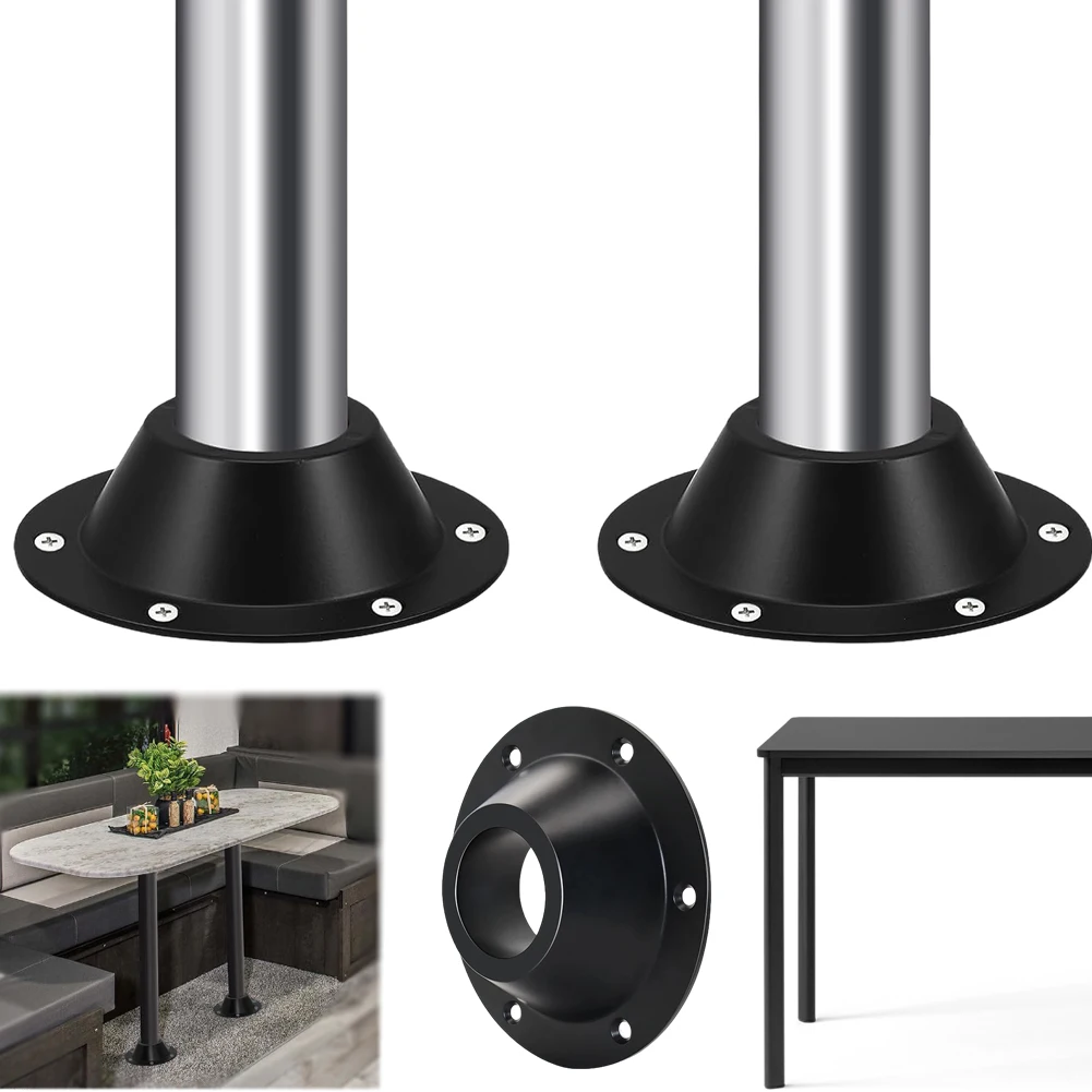 

2 Pcs Pedestal Table Leg Base Including Mounting Screws Camper Aluminum Mounting Bracket for RVs Travel Trailers