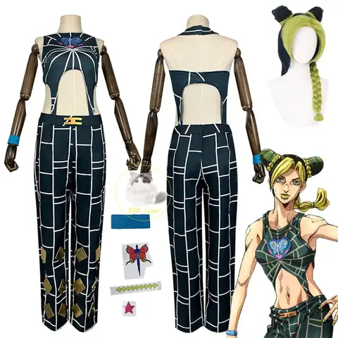 Anime Jolyne Cujoh Cosplay Costume JoJos Bizarre Adventure Cosplay Stone Ocean Jolyne Cujoh Uniform Halloween Party Clothes Girl