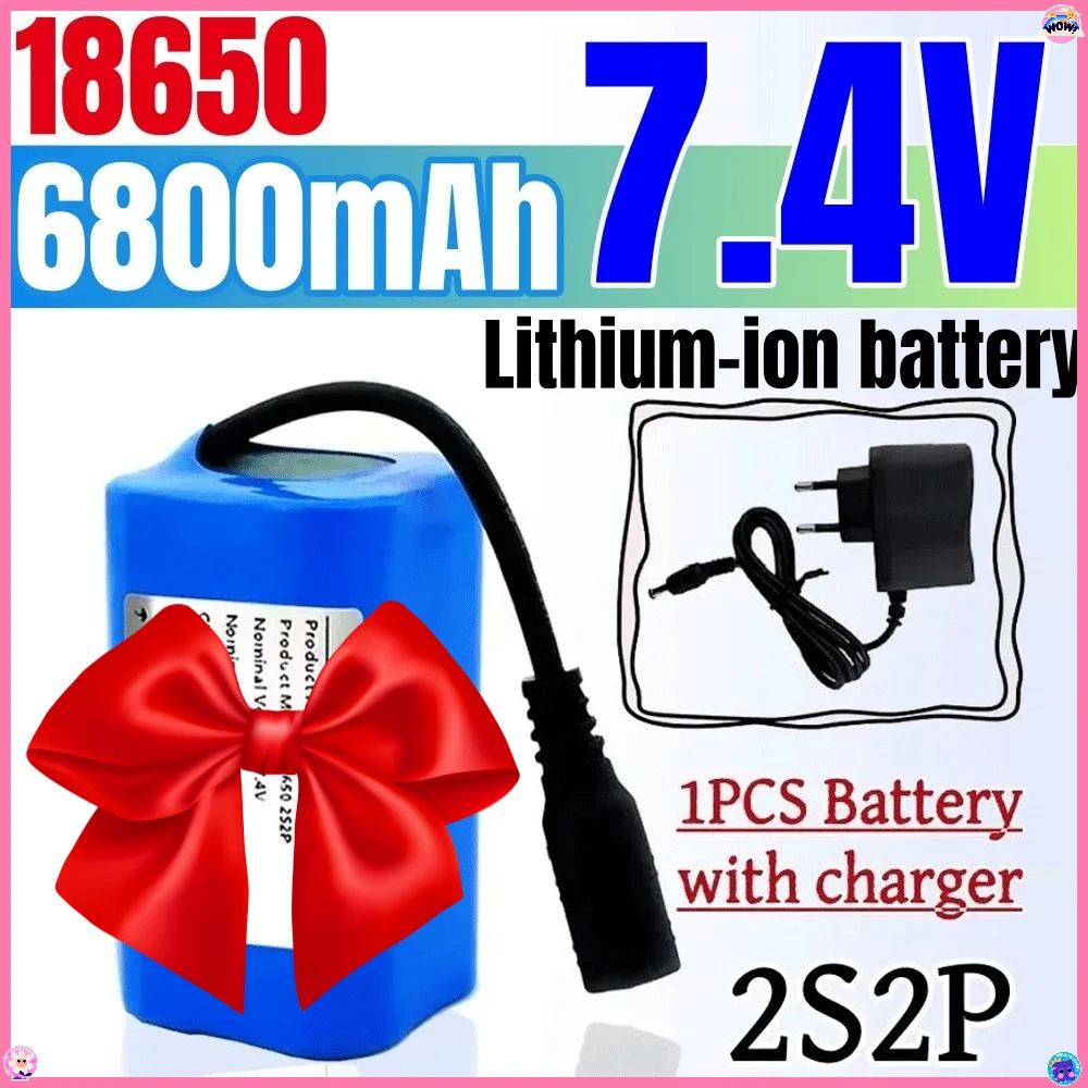 

7.4V 2S2P Fishing Bait Boat Nev 6800mAh Battery for T188 T888 2011-5 V007 C18 H18 So on Remote Control RC Boat Parts18650