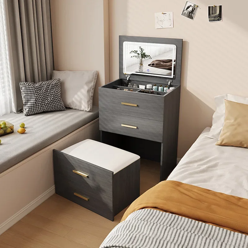 

Простой Высококачественный мини-столик для макияжа, встроенное умное зеркало с откидной крышкой для спальни