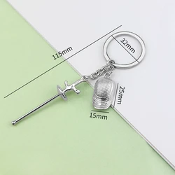 Fencing Sports Keychain Retro Fencing Art Keychain Pendant Keychain Men's and Women's Club Gifts