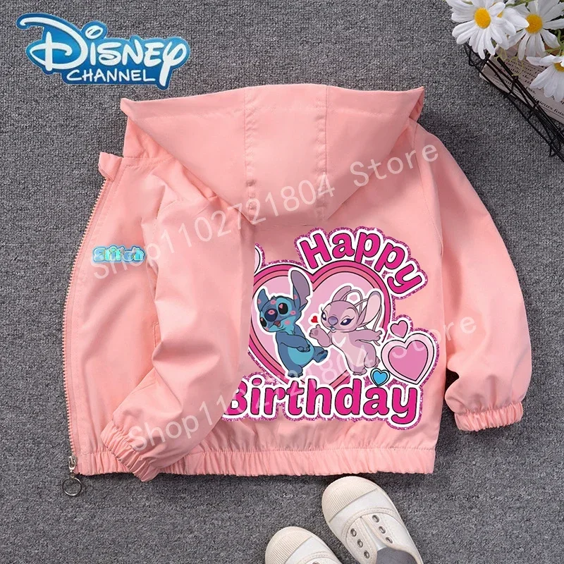 Veste d'extérieur Disney Stitch pour filles, vêtements animés mignons, impression de dessin animé, manteaux CombStich, fermeture éclair, cadeaux d'anniversaire, Kawaii, Y-Clothes