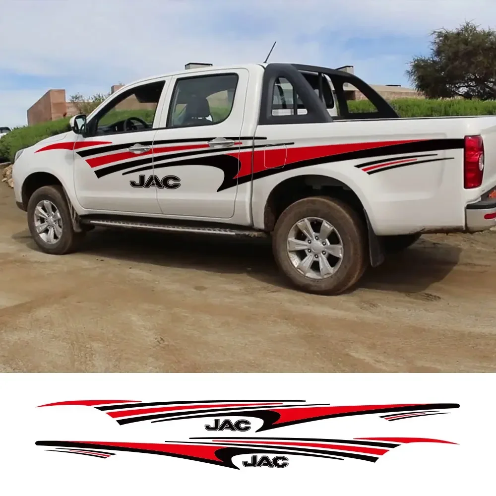 

For JAC Shuailing T6 T8 Pro Pickup Door Side Sticker Truck Waist Line Colorful Decor Decal Car Vinyl Film Cover Auto Accessories