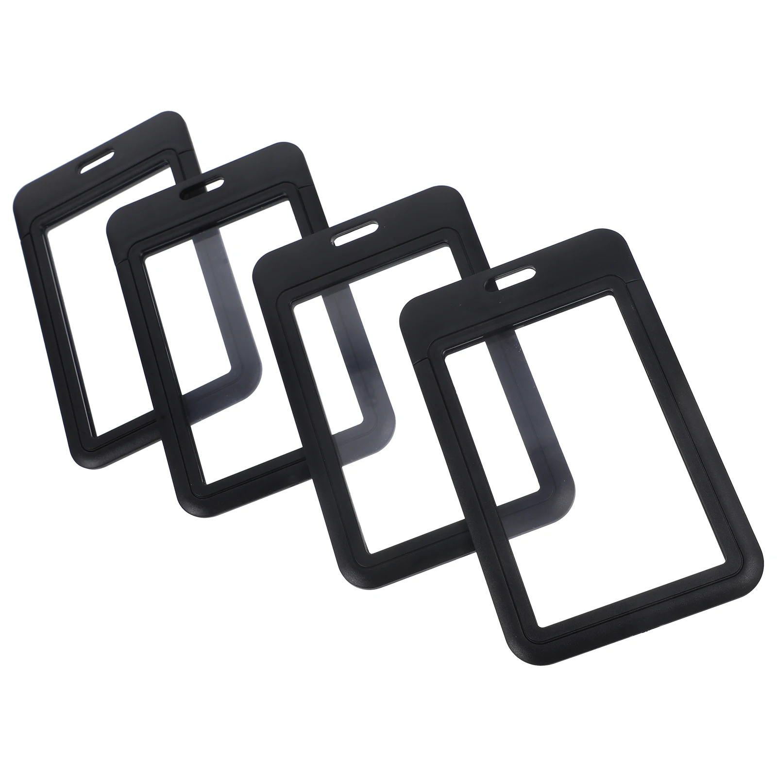 

4 Pcs Slide Cover Protective Sleeves Id Badge Card Holder Lanyard Hard Plastic Postcard Holders Lightweight Storage