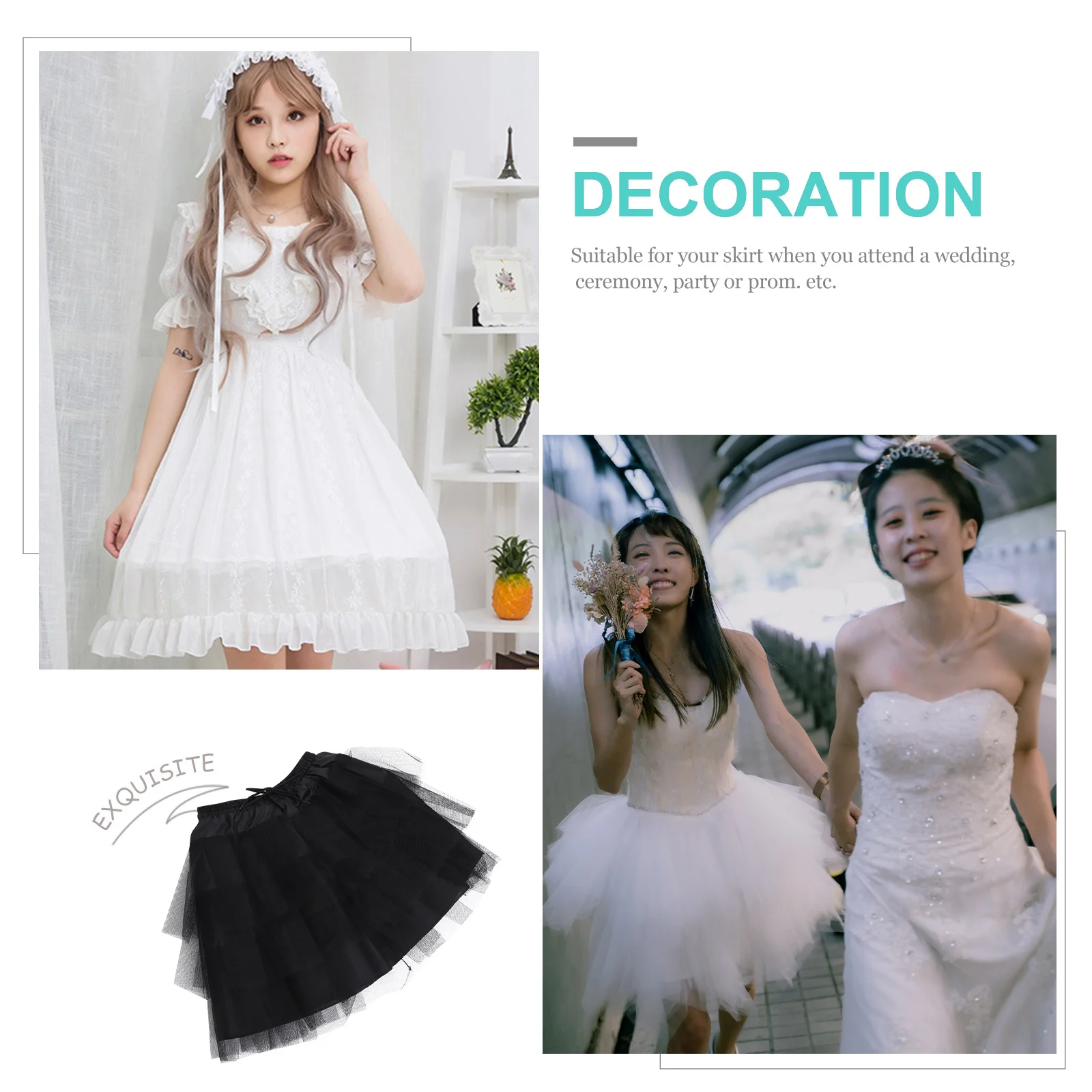 1 stks Petticoat Jurk Onderrok Voor Vrouwen Meisjes Bruiloft Cosplay Stadium Dagelijkse Slijtage Stevig Comfortabel Huidvriendelijk