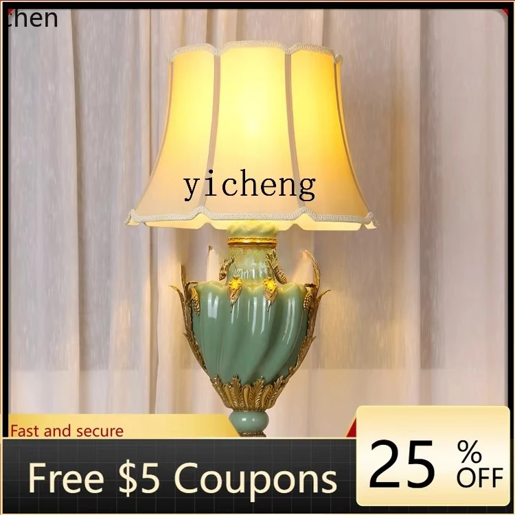 L3-20   green ice crack ceramic with copper vase tissue box living room entrance fireplace