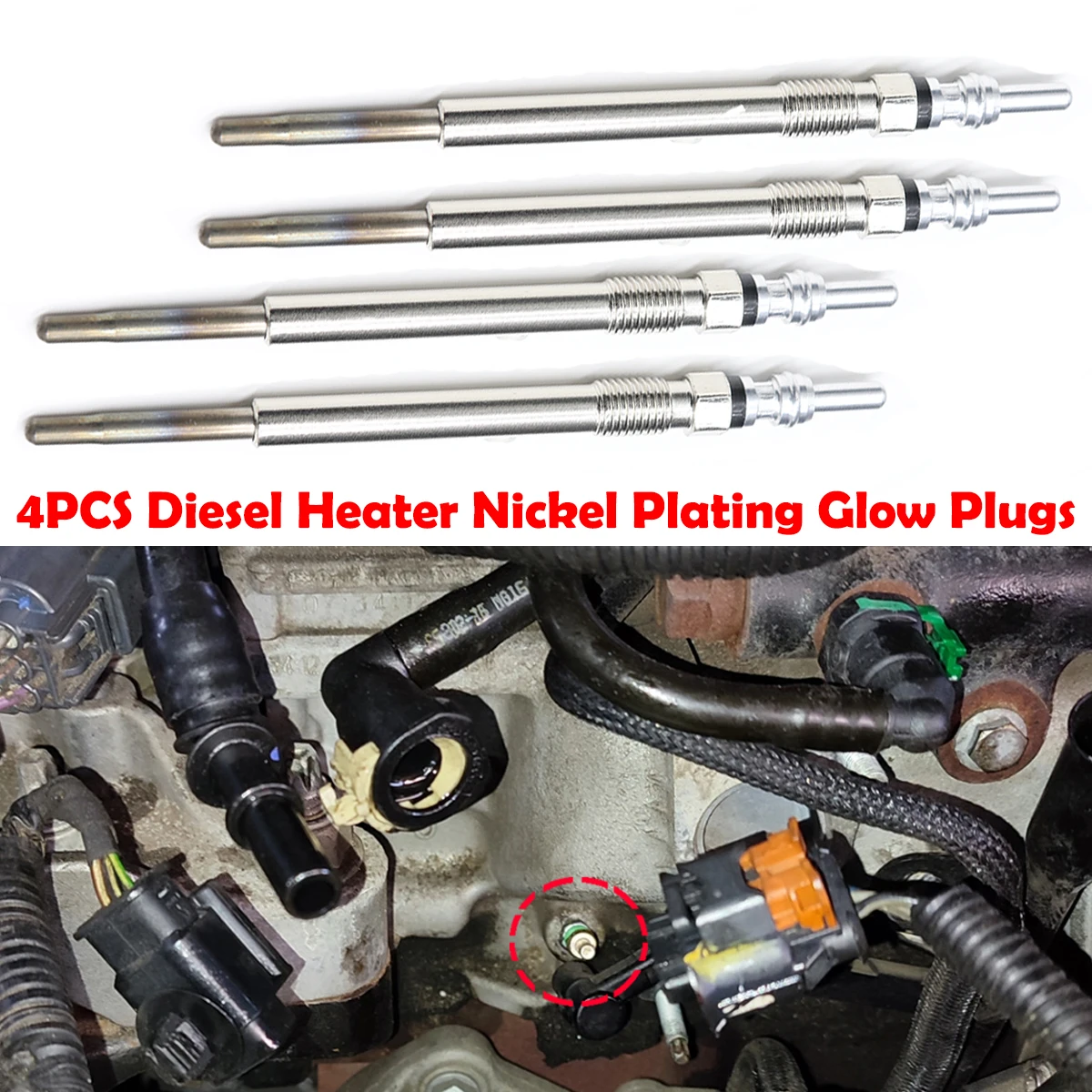 

4PCS Diesel Heater Nickel Plating Glow Plugs 5V Repair Accessories For Ford Mondeo BA 2007 2008-2025 1.5 1.6 2.0 TDCi 1682276