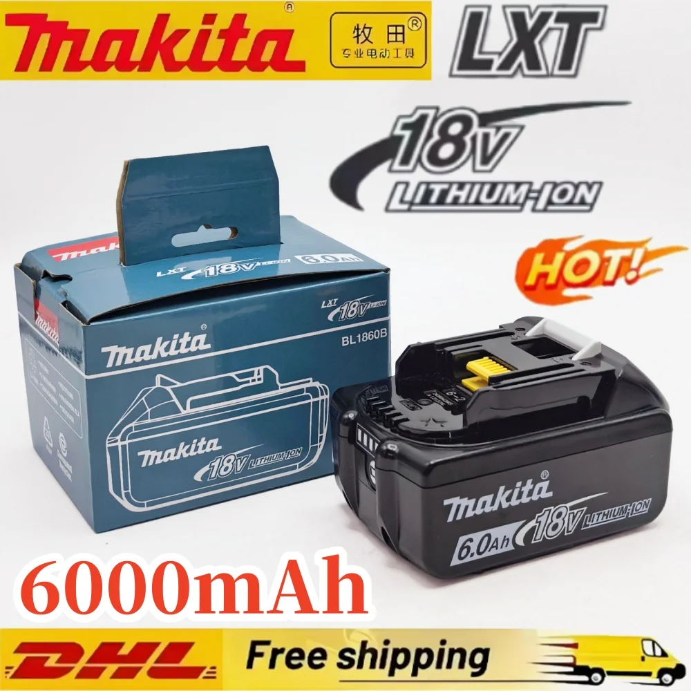 

100% Original makita 18v battery Rechargeable Power Tool Battery, Replaceable 6Ahbattery Lithium-ion, 1850 BL1860B 6ah