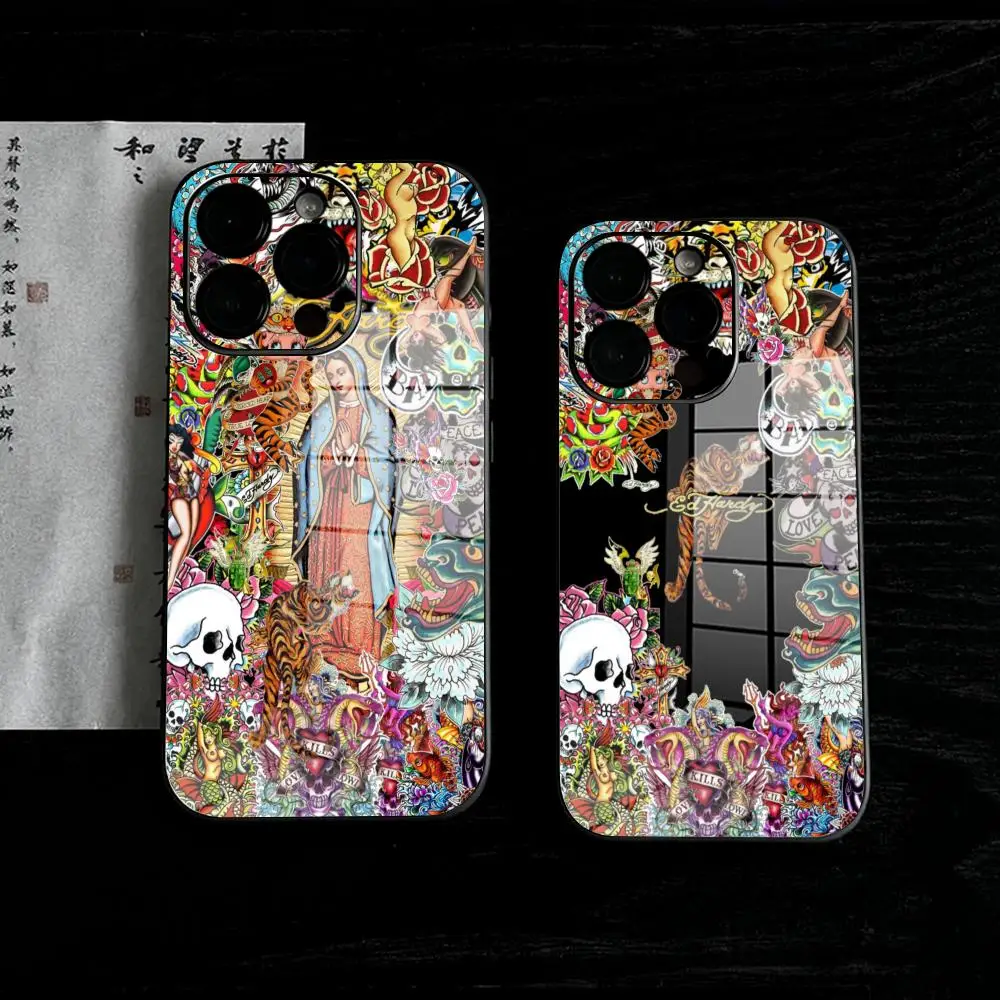 

Eds H-Hardy Phone Case For IPhone 17 Air 16 15 14 13 12 11 Pro Max X Precision Holes Anti-fall Glass PC Cover