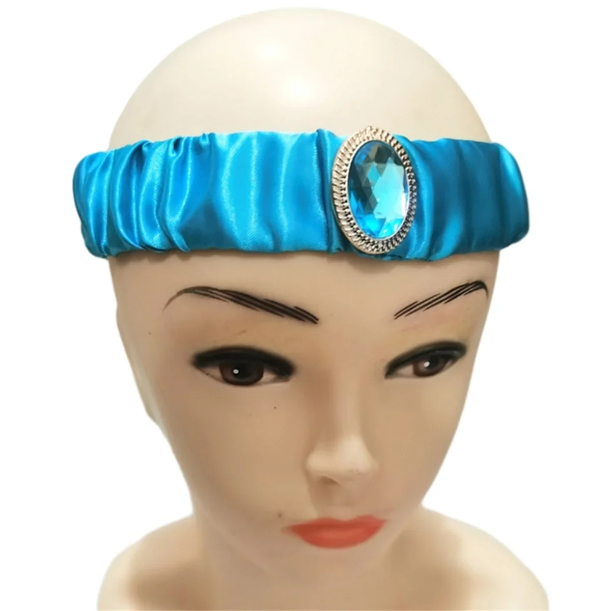 Jasmine Princess Headband Halloween Party Cosplay Headwear Blue Arabian Classical Costume Accessory Women Girl Dress Up Hairband image 4