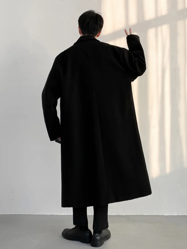 

Wool Blend Coat Man Check Mens Toggle Button Front Closure Fastening Relaxed Comfortable Cozy Warm Winter Cold Weather Neutral