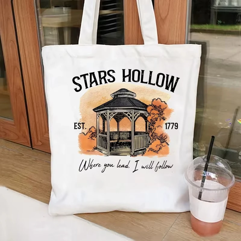 

Stars Hollow Tote Bag Gilmore Girls Autumn Atmosphere Tote Bag Luke's Dinner Canvas Bag Vintage Stars Hollow Women Tote Bag Gift