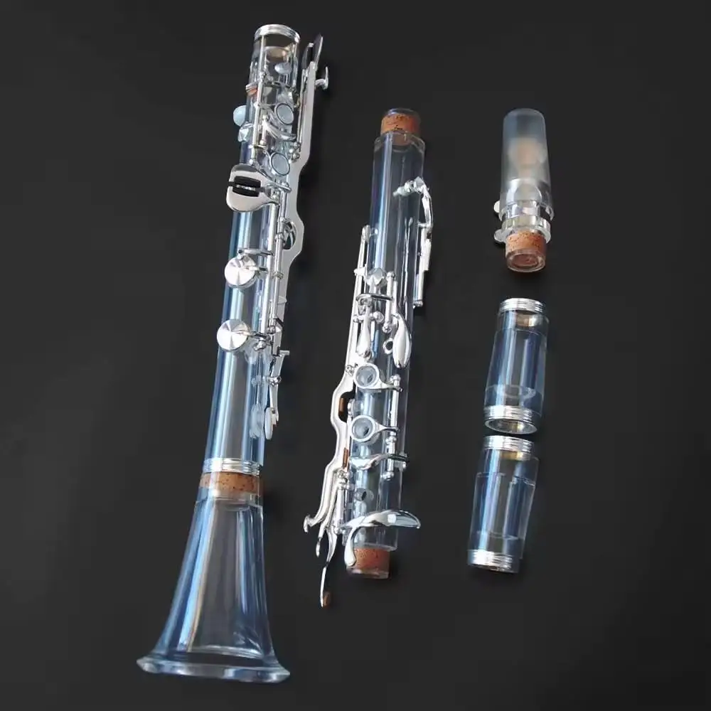 

Factory transparent G clarinet 18 keys silver gold plated instrument OEM
