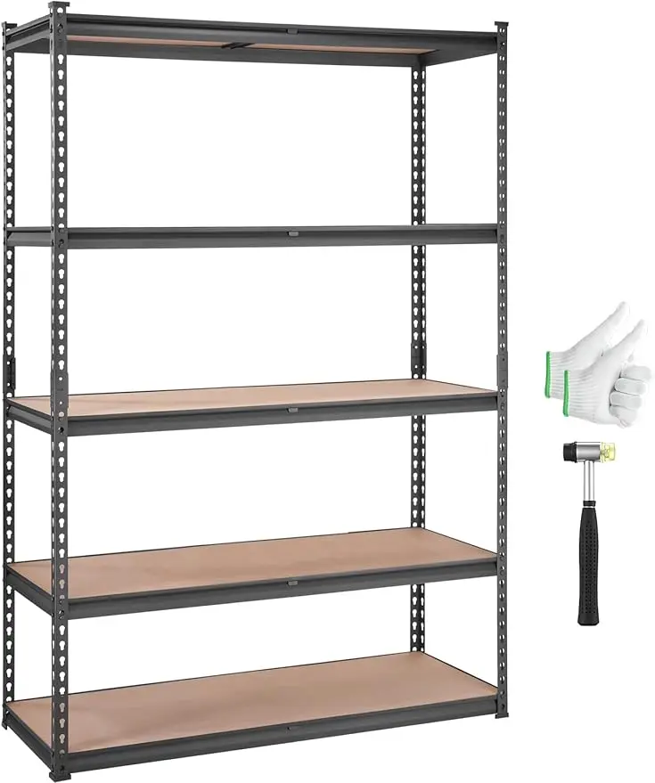 

VEVOR Storage Shelving Unit, 5-Tier Adjustable, 2000 lbs Capacity, Heavy Duty Garage Shelves Metal Organizer Utility Rack, Black