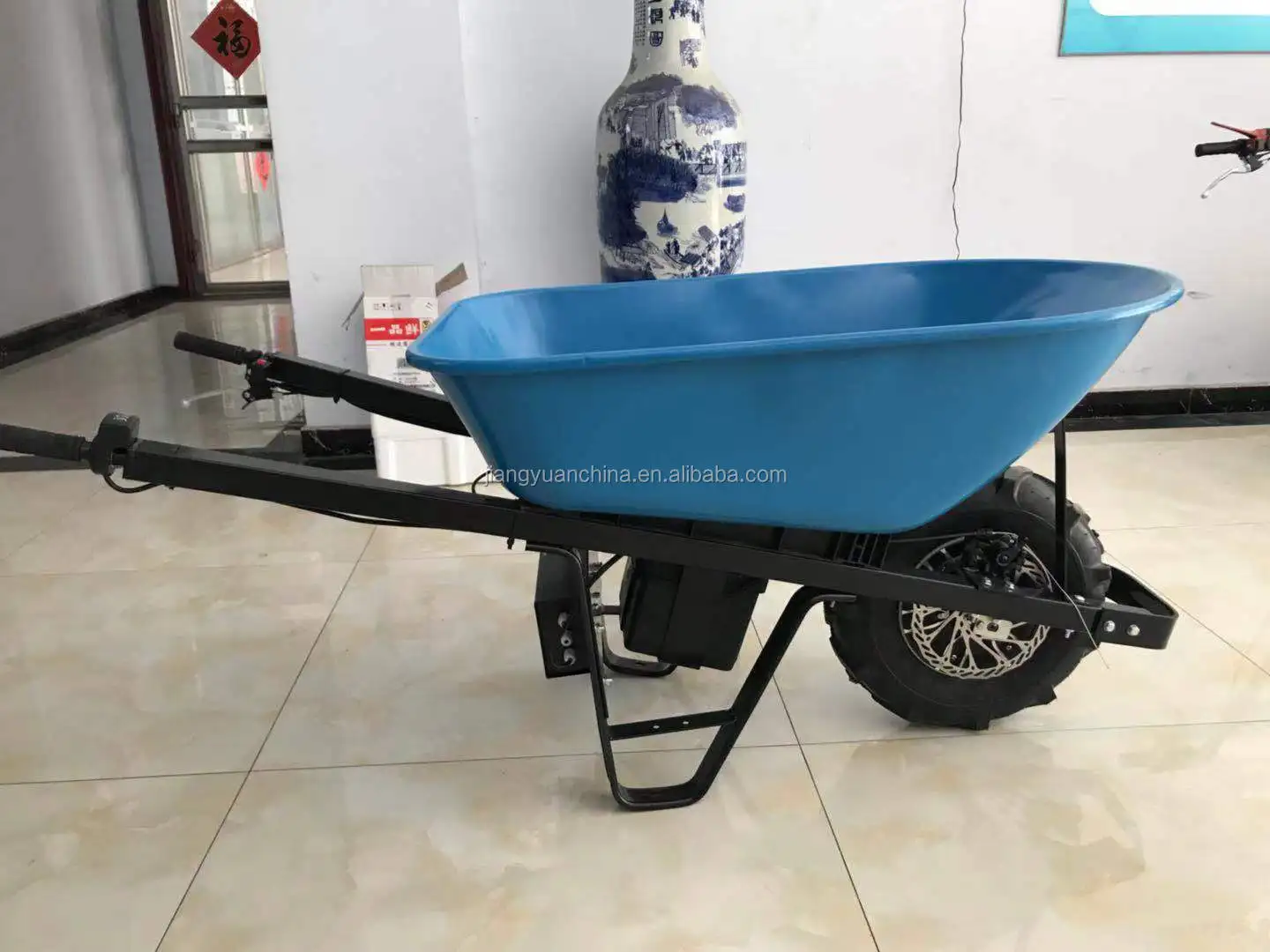 24V230W Heavy Duty Best Ever Electric Powered Wheelbarrow  Electric WheelBarrow Electric Cart for Europe Market