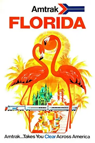 Florida Amtrak Travel Decor Signs 8x12 Inch Metal Tin Sign