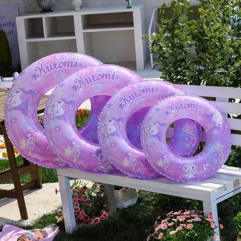 

Anime PVC Children's Swimming Circle， Swimming Cap, Goggles, Cartoon Kuromi Melody Thick Glitter Beach Party Water Toys