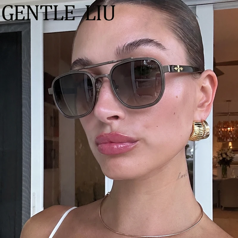 

Vintage Steampunk Square Sunglasses Women 2026 Luxury Designer Double Bridge Sun Glasses for Lady Hip Hop Outdoor Eyewear Shades