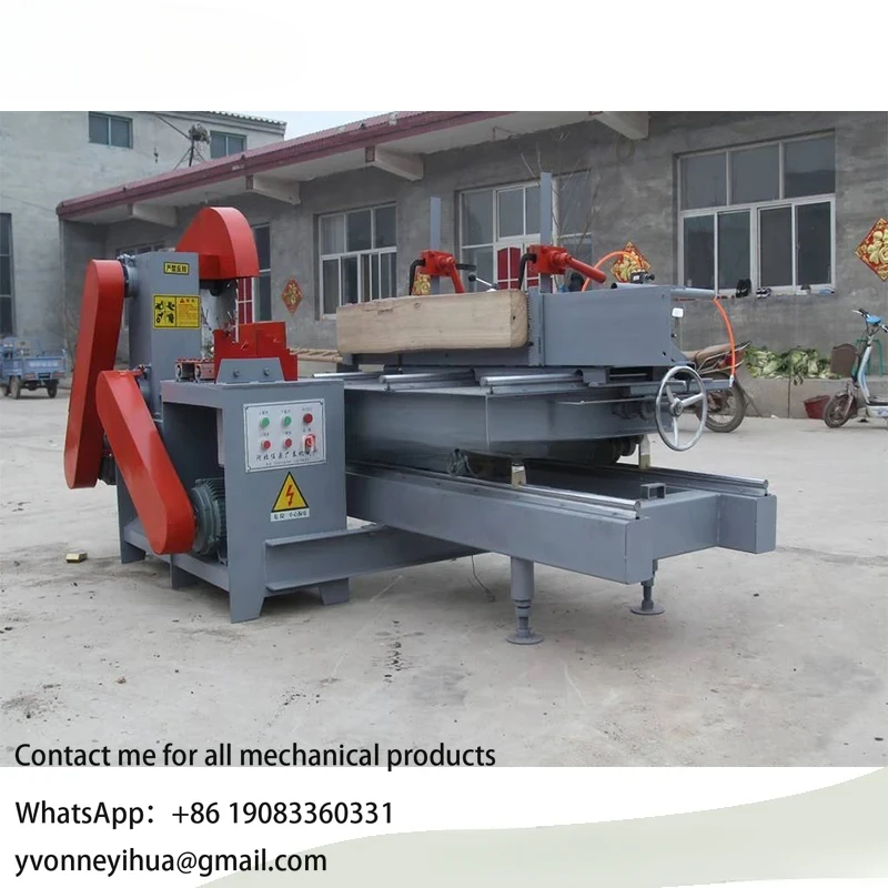 500mm Woodworking Wood Round Log Timber Plank Automatic Sliding Table Carriage 2 Blades Circular Saw Sawmill Cutting Machine